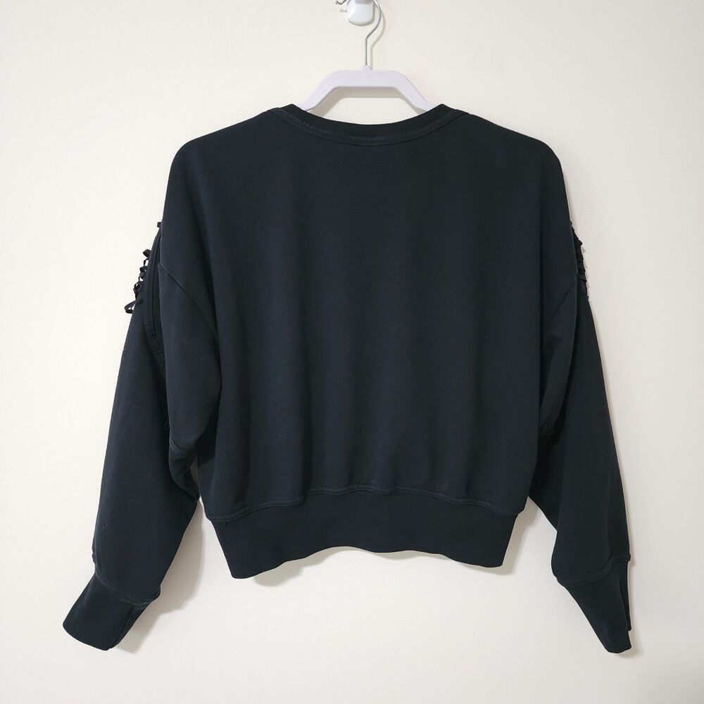 Nike Dri-FIT Cropped Oversized Crewneck Sweatshirt Black Women's M DA0447-010 - Picture 4 of 9